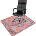 Anidaroel Office Chair Mat for Hardwood Floor, 36"x48" Office Rug for Rolling Chair, Desk Floor Mats for Office Chair, Anti-Slip Computer Gaming Chair Mat, Easy to Roll, Fuchsia/Multi