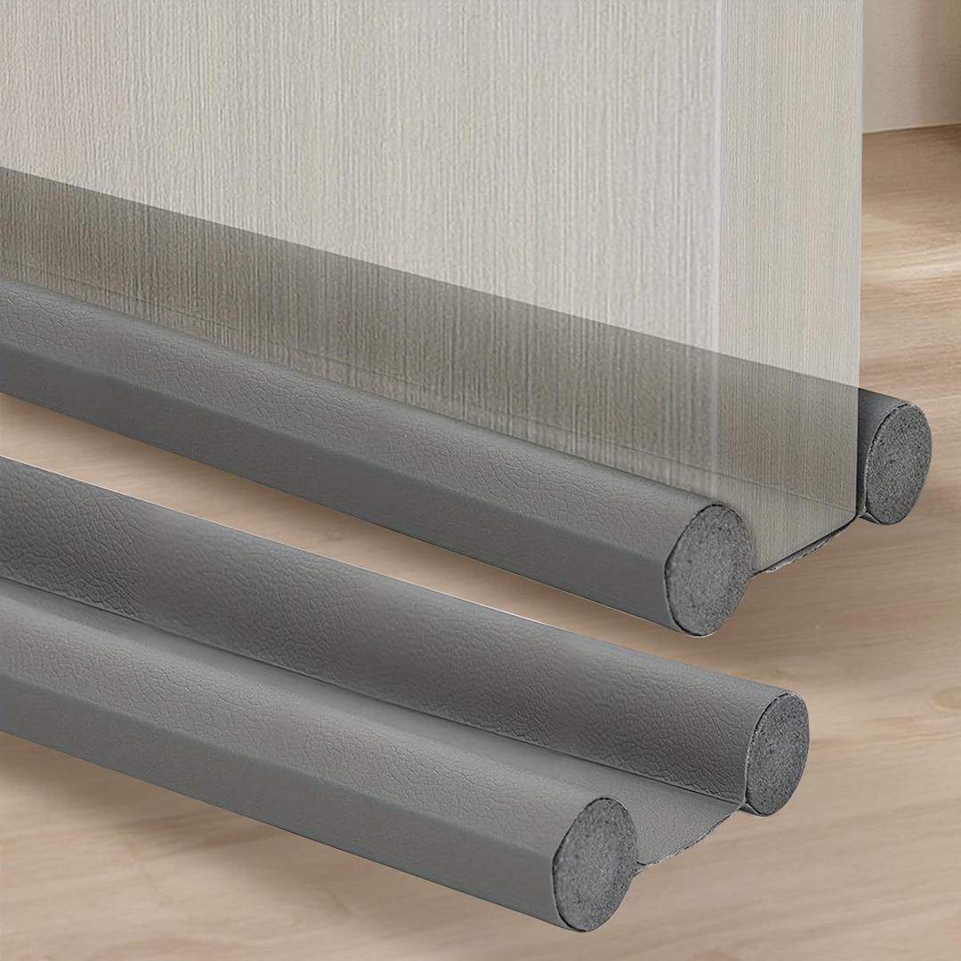 Bilateral Under Door Draft Stoppers - Blocks Drafts & Noise,Gray