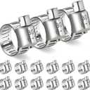 Hose Clamp,15PCS Stainless Steel Hose Clamps with Worm Gear, Adjustable 1/4'' to 7/16'' (6-12mm) for Plumbing, Automotive, and Mechanical Applications