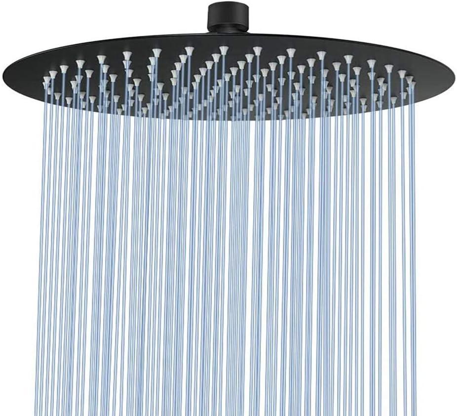 NearMoon Rain Shower Head, Ultra-Thin Design-Pressure Boosting, Awesome Some Experience, High Flow Stainless Steel Rainfall Head (12 Inch, Matte Black)