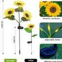 Solar Powered Sunflowers for Outside, Auto ON/Off Solar Garden Lights Outdoor Waterproof, 3 Packs Walkway Solar Lights with 9 Sunflowers for Garden, Yard and Lawn Ornaments