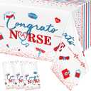 Tudomro 3 Pack Nurse Graduation Party Supplies, Nursing School Congrats Tablecloth Nurse Plastic Table Covers for Nurse Graduation Theme Party Decorations, 54 x 108 Inch