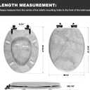 Angol Shiold Elongated Wooden Toilet Seat, 18.5", Gray Marble