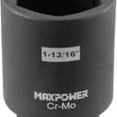 MAXPOWER 3/4 Inch Drive 1-13/16 Inch Deep Impact Socket, Made with Heat-Treated Chrome Molybdenum Alloy Steel, 6-Point Design, SAE