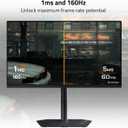 GIGABYTE - M27UP - 27" SS IPS Gaming Monitor - UHD 3840x2160-160Hz - 1ms GTG - AMD FreeSync Premium, G-SYNC Compatible - Dual Mode - Type C KVM - HDMI, DP, Type-C - Height and Tilt Adjustable -Black
