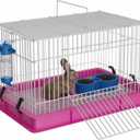 Small Rabbit Cage Indoor, Guinea Pig Cages with Water Bottle & Food Dish, Bunny Enclosure for Hamster, Ferret, Rat, Chinchilla, Hedgehog, Gerbil, Mouse and Small Animal