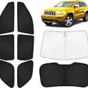KUST Car Window Shades for Jeep Grand Cherokee 2011-2021 (Not for L) Windshield Sun Shade Side Window Cover UV Block Privacy Protection Accessories for Camping Blackout Rear Back Full Set 8PCS