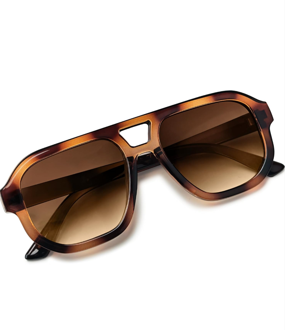 livho Trendy Polarized Square Aviator Sunglasses Women Men Square Eyewear Frame, Retro Sun Glasses for Women Men 2025 Shades