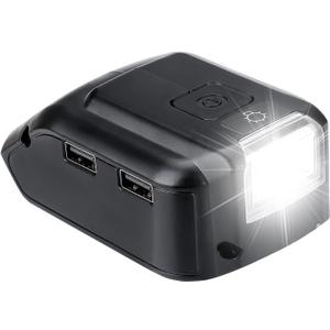 Taingwei Battery Adapter for Dewalt 20v Battery,USB Phone Charger, Led Work Light with Dual USB Charger and 12v DC Port,Power Source Supply for 14.420v Max LithiumIon Batteries