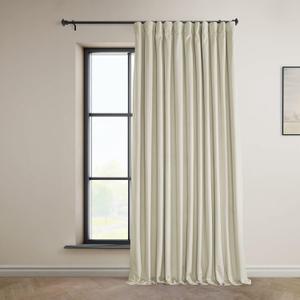 HPD Half Price Drapes Heritage Plush Velvet Curtains 108 Inches Long Room Darkening Curtains for Bedroom & Living Room 100W x 108L, (1 Panel), Au Lait Creme (100"W x 108"L (Pack of 1), Au Lait Creme)