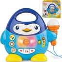 Toddler Karaoke Machine: Fun Musical Toys for Toddlers 1-3 & 3-5 | Ideal Kids Karaoke Machine for Boys | Engaging Toddler Toys 2-3 for Aspiring Little Singers (Penguin)