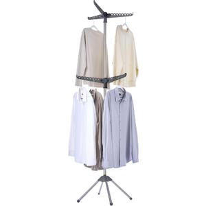 CASAMAYA Clothes Drying Rack Foldable, 74.8 inch 2 Tier Laundry Drying Rack with Rotating Clothes Rail for 54 Pieces of Clothes, Space Saving, Indoor, Stainless Steel, Grey and Silver CDR002G01