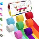 8 Crepe Paper Streamers Rolls, 656ft Pack of Unique 8 Rainbow Streamers Party Decorations, Birthday Streamers, Party Streamers for Wedding Decoration (1.8 inch x 82 ft/Roll) (Multi-color)