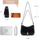 Prettyzys Crescent Shoulder Bag for Women, Vintage Retro Vegan Leather Clutch Tote Handbags Crossbody Bags Handbag for Women (Black)