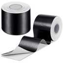 Zonon 2 Rolls Aluminum Foil Tape Heat Shield Tape Barrier Adhesive Reflective Fiberglass Thermal Insulation Reflective Material High Temp Protection(Black,2 Inch X 65.6 ft)