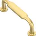 Alzassbg 10 Pack Brushed Gold Cabinet Handles, 3 Inch(76mm) Hole Centers Arch Modern Cabinet Pulls Kitchen Hardware for Cabinets AL3503MGP