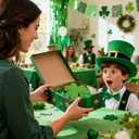 2 x St. Patrick's Day Shamrock Decorations, Wooden Saint Patrick Day Irish Ornament Wood Sign Tiered Tray Decor Set of 4, Green Clover Table Top Decoration for Home, Shelf, Door, Office Party