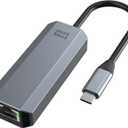 Minthouz 5Gbps USB-C to Ethernet Adapter, RJ45 to USB C 5 Gigabit LAN Network Adapter, Grey Aluminum Case Ethernet to USB Network Dongle Compatible with Laptops, Computers, MacBook, Surface and More