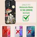 Shorogyt for Moto G 5G 2024 Wallet Case with Card Holder - Designer Mushroom Skull Pattern Kickstand Magnetic Clasp Back Flip Folio Leather Phone Cases for Women Men Girls for Moto G 5G 2024