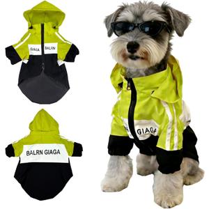 Small Dog Clothes Rain Jacket for 11 to 13lbs - Small Dog Raincoat Sweatshirt Waterproof Puppy Raincoat Rain Coats for Dogs Waterproof (Large (11-13Ibs), Green)