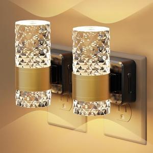 Fuligent LED Night Lights Plug into Wall - 1Pack Automatic Dimmable Night Light,3000K Bathroom Decor Plug-in Wall Light for Bedroom, Hallway, Nursery (Gold)