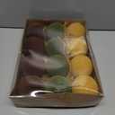 Christmas Ornaments Set of 12, 3.15" Flocked Velvet Balls with Hand Painted Designs, Elegant Christmas Tree Decorations in Gift Box (Brown&green)