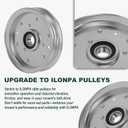ILONPA 756-04511B 756-05042 Flat Idler Pulley Set Kit for Troy Bilt Mustang XP 42" 46" 50" 54" Deck 756-04511 Z6600 RZT-L50 RZT-L54 RZT-S50 RZT-S54 (3 Pack)