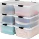 IRIS USA 6-Pack Clip Box with Latching Lids, 18 Quart Craft Storage Bins, Art & Writing Supply Containers for Home, Office & Classroom Organization