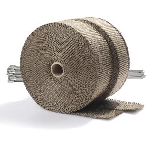 ARTR 2" x 50' Titanium Exhaust Header Heat Wrap 2 Rolls with 20PCS 11.8 Inch Stainless Steel Locking Ties