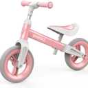 Bobike Toddler Balance Bike Toys for 1 to 4 Year Old Girls Boys Adjustable Seat and Handlebar No-Pedal Training Bike Best Gifts for Kids (Pink)