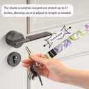 Lanyardio Stretchy Scrunchie Lanyard for ID Badges Keys, Cute Teacher Lanyard for Women with 2 Card Holders 19.20 Inch