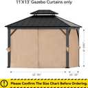 Covered Outdoor Gazebo Curtain Replacement Universal 4-Panel Sidewalls 11' x 13', Outdoor Gazebo Privacy Curtains with Zipper, Replacement for Outdoor, Patio Canopy, Garden and Backyard (Curtain Only)