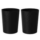 UUJOLY Plastic Small Trash Can Wastebasket, Garbage Container Basket for Bathrooms, Laundry Room, Kitchens, Offices, Kids Rooms, Dorms, (Black, 1.8 Gallon/2 Pack)