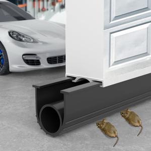 Garage Door Seals Bottom Rubber - 16.5 Feet Weatherproof EPDM Rubber, Easy DIY Trim-to-Fit Installation Kit, Custom-Fit, Durable Seal for Energy Efficiency & Home Protection (No Track)