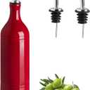 Sweejar Large Ceramic Olive Oil Dispenser Bottle, Opaque Oil Cruet Protects to Reduce Oxidation, Suitable for Storage Vinegar, Soy Sauce & Other Liquids, Pack of 1, 24 Fl Oz(Red)