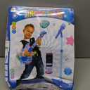Guitar and Microphone Play Set for Boys New Upgrade,Karaoke Machine with Music&Light,Microphone Toys with Stand,Adjustable Height Guitar Toys for Kids,Toddlers,Child