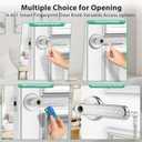 Fingerprint Door Lock Biometric Door Knob with Keypad Keyless Entry, Door Locks for Bedrooms, Home Hotel Office Apartment Silver