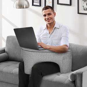 Reading Pillow for Gaming Extra Large, Ergonomic Lap Desk Pillow with Pocket, Soft Memory Foam Arm Rest Pillow for Adult, Heart Shaped Gaming Pillow for Lap, Working or Sitting in Bed Floor Sofa