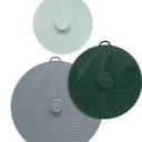 Goodful Universal Silicone Lids for Pots and Pans, Heat Safe, Reusable Suction Seal Covers for Bowls, Pots, Cups- Food Grade, Dishwasher Safe, 3 Piece, Gray, Green and Sage
