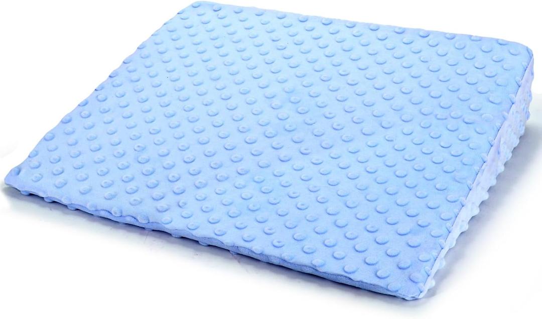 Wedge Pillow for Kids,Memory Foam for Back,Legs & Knees, Relaxation and Comfort, Soft and Breathable, Dot Texture Pillow for Reading Watching TV Gaming Sleeping, Fit for Sofa Floor Room (Blue)
