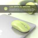 JOYACCESS J 2.4G Slim Wireless Silent Mouse - Portable Wireless Computer Mouse with 5 Adjustable DPI Levels, USB for Desktop, Notebook, MacBook, Chromebook, PC (Light Green)