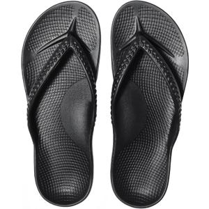 KIDMI Women's Arch Support Flip Flops Comfortable Orthopedic Sandals for Plantar Fasciitis, Light Black 38