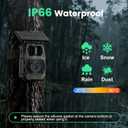 MAXDONE Solar Trail Camera WiFi Bluetooth - 64MP 4K Game Camera with 5200mAh Rechargeable Battery, 0.1s Trigger 65ft Night Vision, IP66 Waterproof Trail Cam with 32GB TF Card for Outdoor Backyard