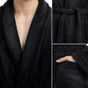 NY Threads Mens Robe, Luxury Plush Fleece Mens Bathrobe, Spa Bath Robe for Men (Large-X-Large (Pack of 1), Black)