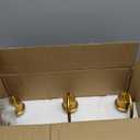 3-Light Bathroom Light Fixtures, 20" Brushed Gold Vanity Lights for Bathroom with Ribbed Clear Tulip Glass Shade, Vintage Wall Vanity Lighting Fixtures Over Mirror for Bathroom Living Room Hallway