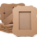 6 PCS DIY Wooden Picture Frames Unfinished Solid Wood Photo Picture Frames for 3.5 x 5.5 in Photos, Standing Wooden Photo Frames for Crafts, DIY Painting, Arts Projects (Quatrefoil Shaped Frames)
