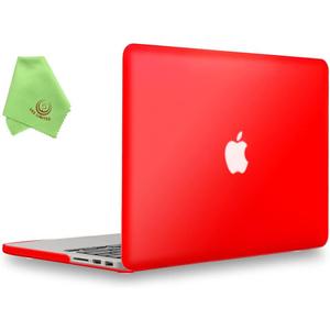 UESWILL Matte Hard Shell Case Cover Compatible with MacBook Pro (Retina, 13 inch, Early 2015/2014/2013/Late 2012), Model A1502/A1425, No CD-ROM, No USB-C, Red
