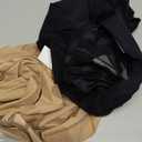 WOWENY 2 Pack Seamless High Waist Underwear Tummy Control Shapewear Stripe Lace Compression Panties Butt Lifter (X-Large, New-black&beige)
