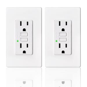 2 Pack Non-tr UL Listed 15 Amp White GFCI Electrical Outlet Receptacle, Outdoor (15 amp GFCI)