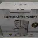 Espresso Machine 20 Bar, Compact Espresso Maker, Stainless Steel Expresso Coffee Machines with Steam Milk Frother & 34oz Removable Water Tank for Cappuccino, Latte, Home Office Use, Silver